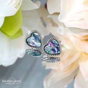 Park Lane “INDIGO”  Silver Earrings with Iridescent Heart Design